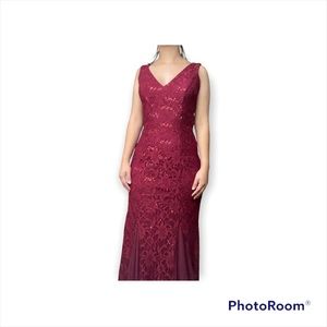 Formal red lace dress